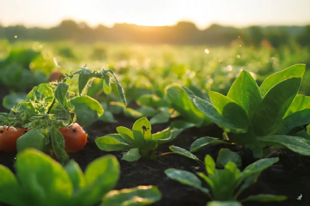 Organic crops growing at EkkoFood in Bétera
