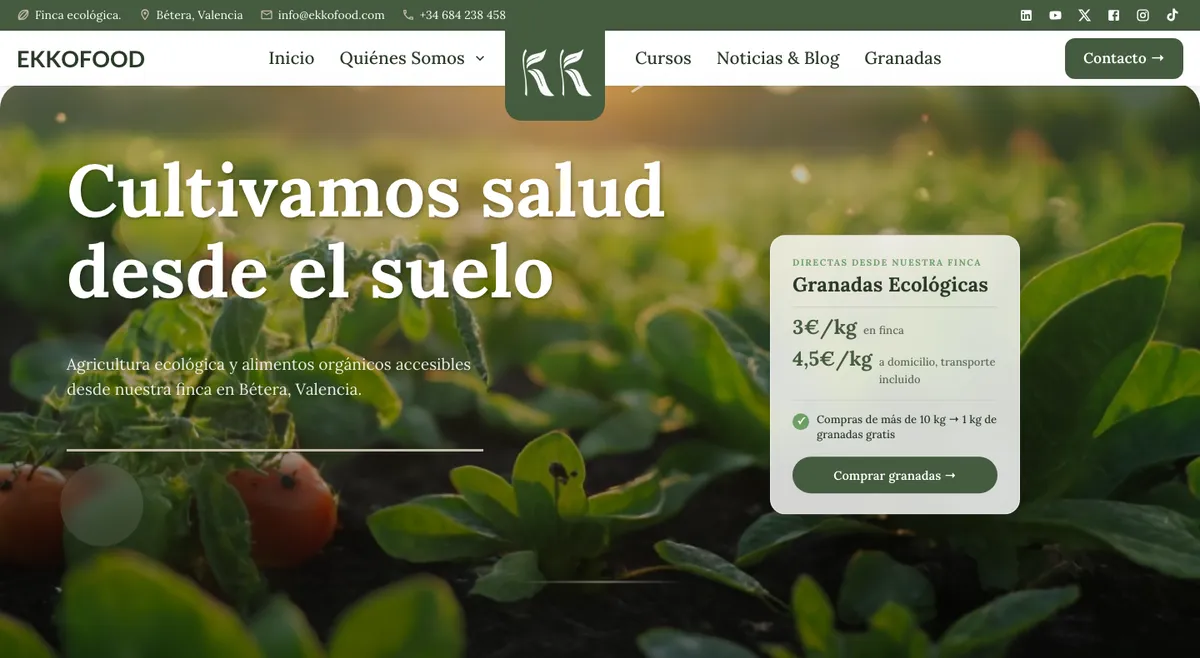 Front page of EkkoFood